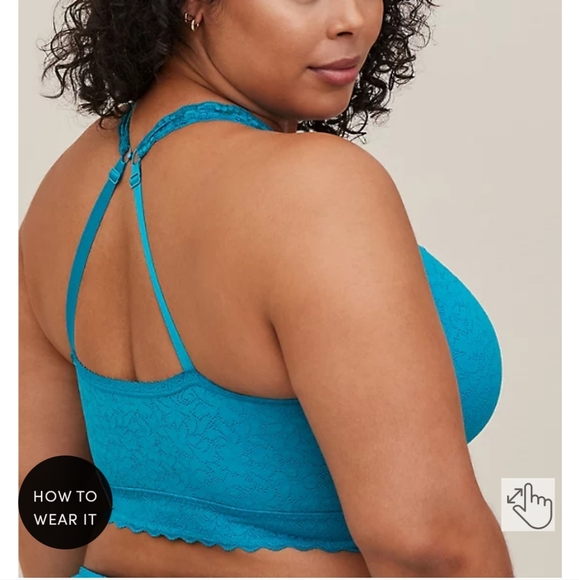 TORRID BRALITE UNLINED 4-WAY STRETCH LACE BRALETTE - Picture 4 of 8